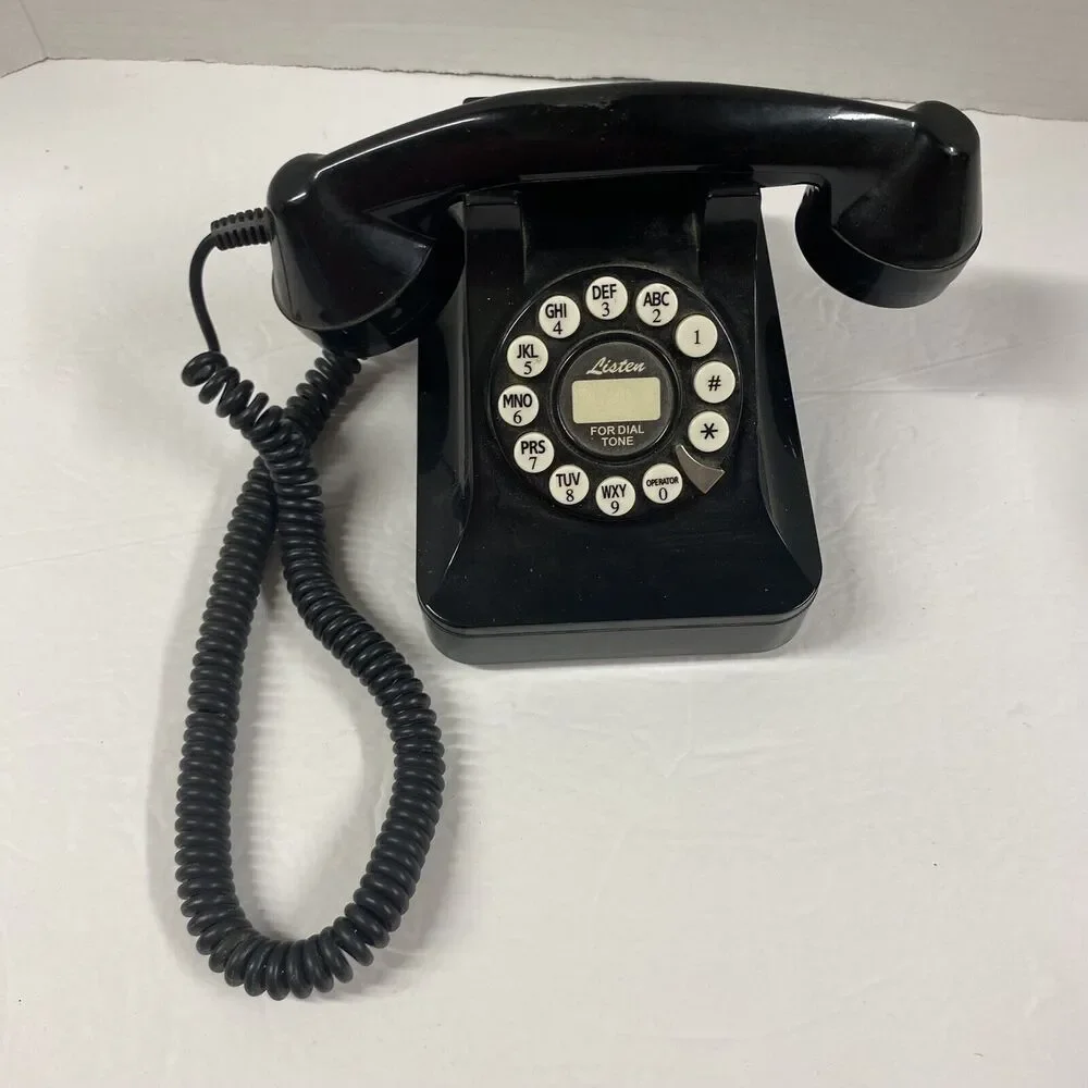 50's Style Classic Black Touch Tone Desk Phone from Polyconcept